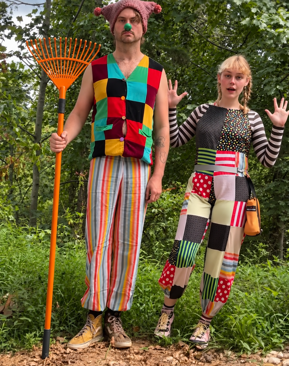 Josh and Emma bringing a little circus spirit to Asheville
